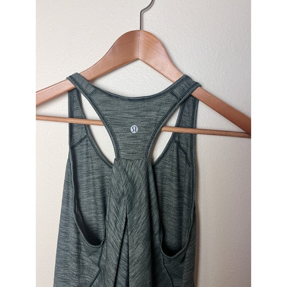 Lululemon Twist Back Racerback Tank Top Heathered Teal Blue Women’s Sz Medium - Picture 4 of 5